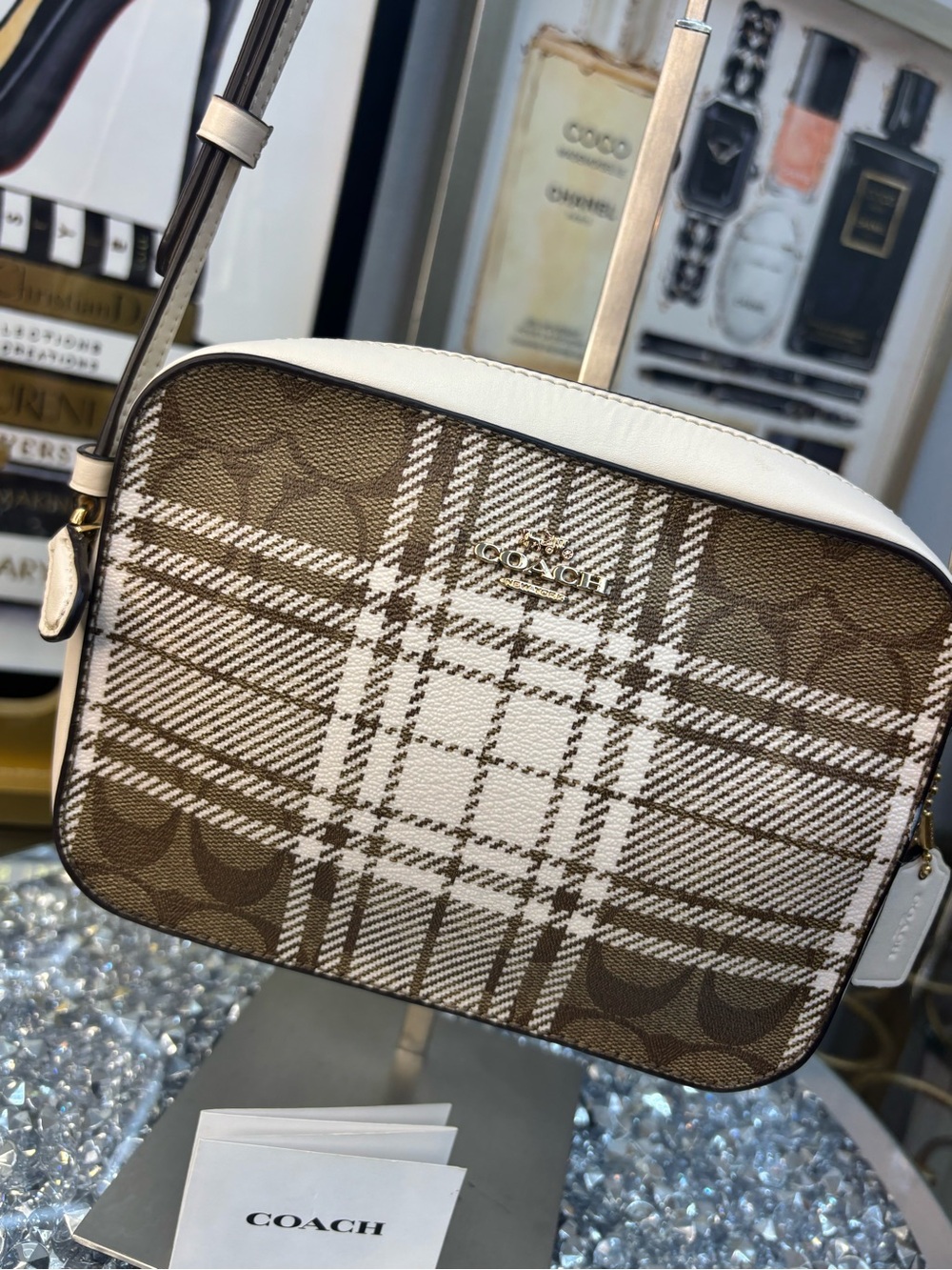 Coach 2021 Mini Camera in Hunting Fishing Plaid Print EUC - Picture 3 of 14